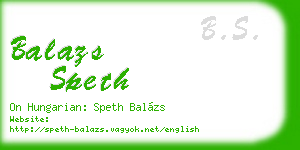 balazs speth business card